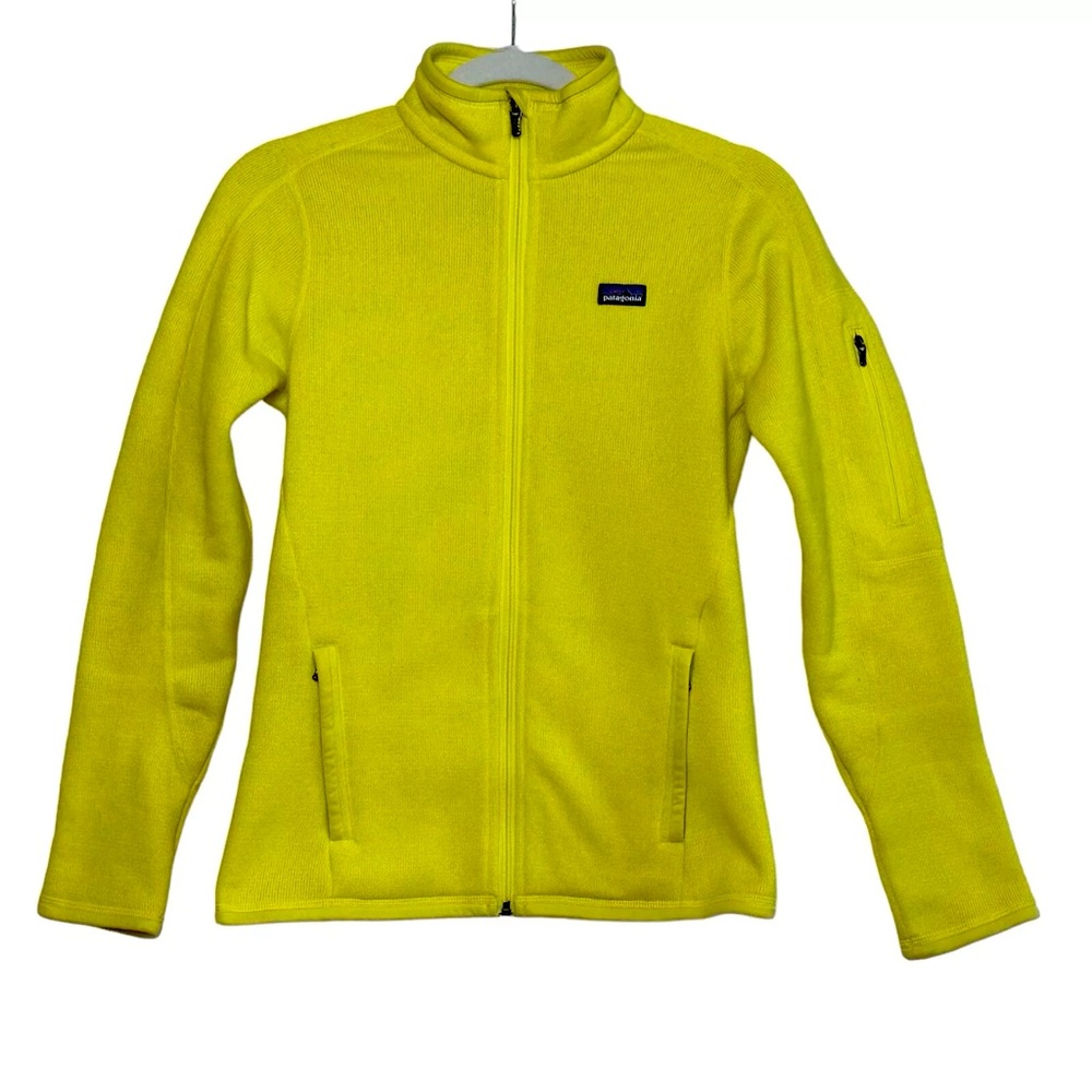 Patagonia Women’s XS Yellow Better Sweater Knit Full Zip Fleece Lined Jacket EUC